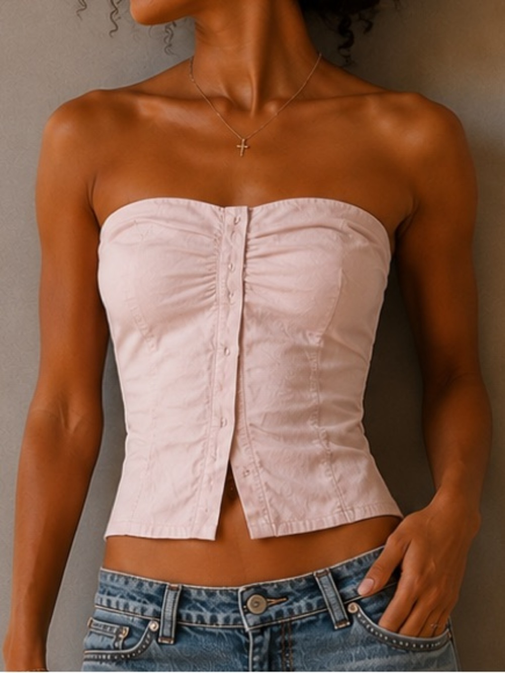 Vintage Garage Strapless Bustier Top